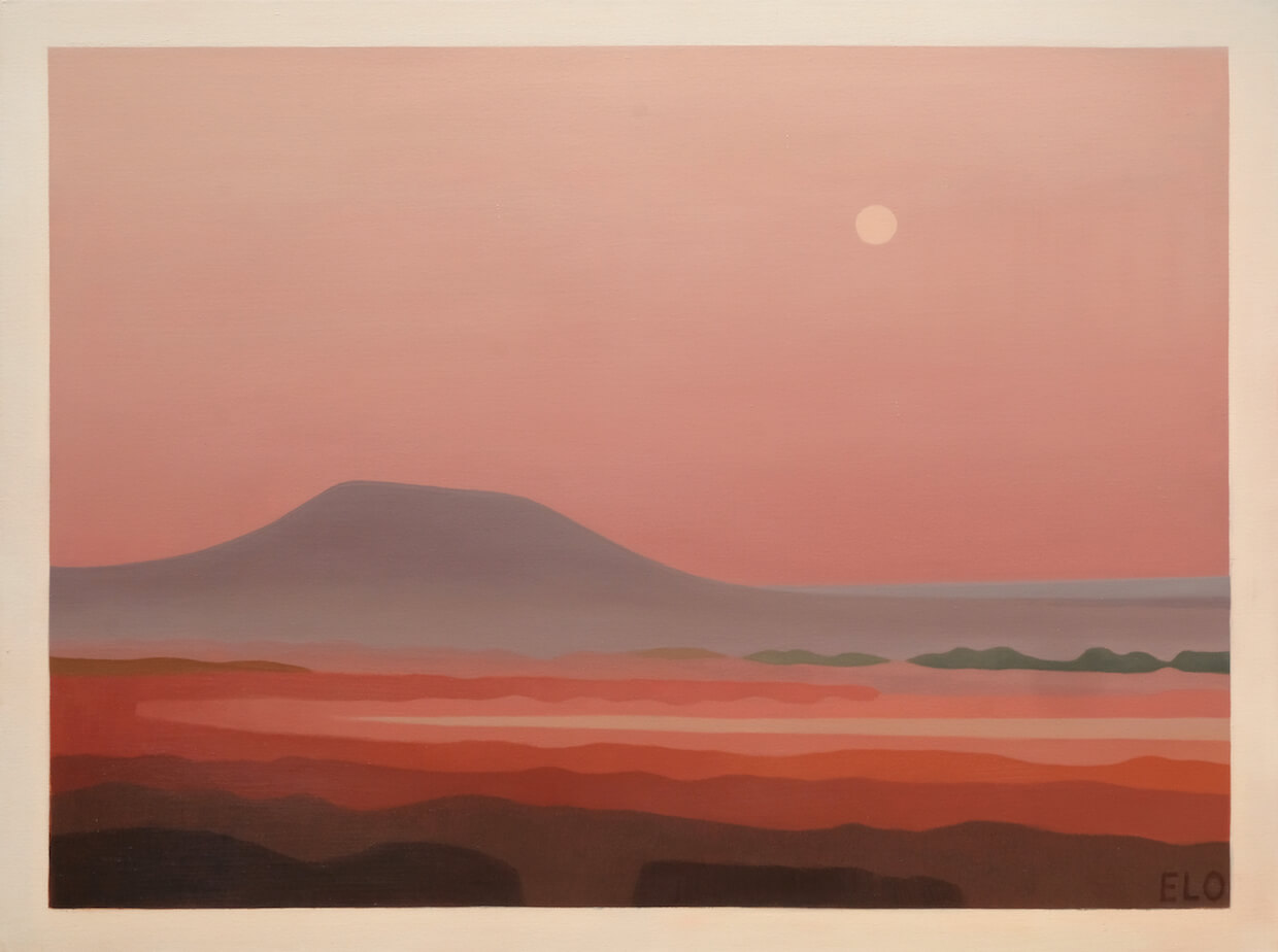Red Dusk, Painting by Elohim Sanchez, Oil on canvas