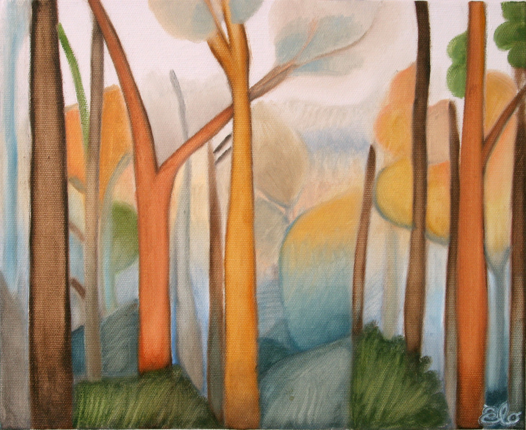 Yellow Forest, Painting by Elohim Sanchez, Oil on canvas